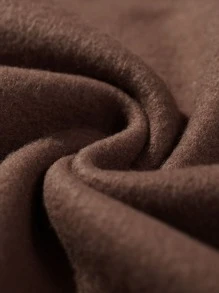 Manfinity Men Slogan & Floral Print Kangaroo Pocket Drawstring Thermal Hoodie - Chocolate Brown - View 6