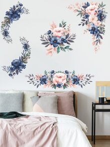 Flower Pattern Wall Sticker - Multicolor - View 1