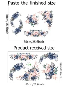 Flower Pattern Wall Sticker - Multicolor - View 2