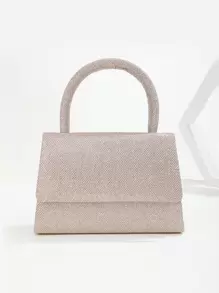 Mini Glitter Clutch Purse With Simple Geometric Shape For Evening Party, Wedding And Banquet - Champagne - View 1