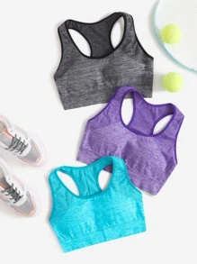 Easithlete 3 piezas Sujetador deportivo absorbe el sudor transpirable de espalda nadador