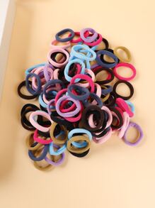 100 piezas Goma de pelo unicolor - Multicolor - Ver 2