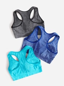Yoga Basic 3pcs Racer Back Sports Bra - Multicolor - View 2