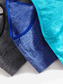 Yoga Basic 3pcs Racer Back Sports Bra - Multicolor - View 4