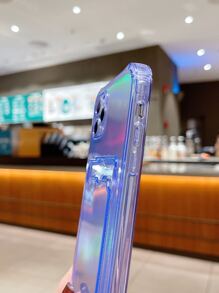 Ốp điện thoại có khe cắm thẻ rõ ràng bằng giấy Laser Tương thích với iPhone 11,IPhone 13,IPhone 14 Pro Max - Màu tím - Xem 3