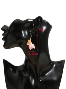 卡通狗耳墜 - 彩色 - 查看 3