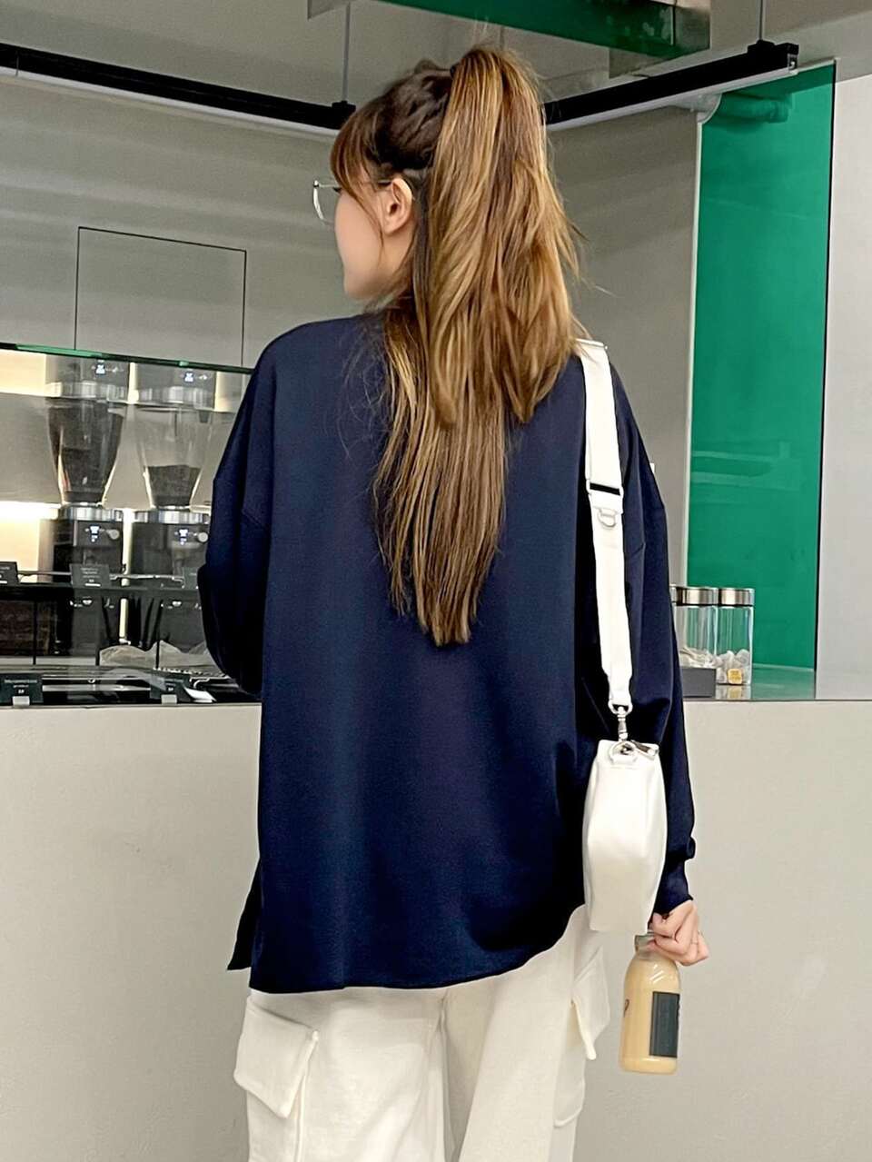 Slogan Graphic Drop Shoulder Split Hem Oversized Tee