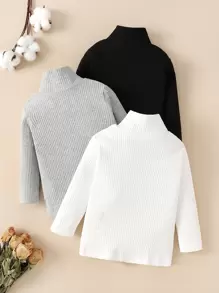 Souflis Souflis Top De Cuello Alto De Punto Acanalado Para Niño Pequeño, Conjunto De 3 Piezas - Multicolor - Ver 2