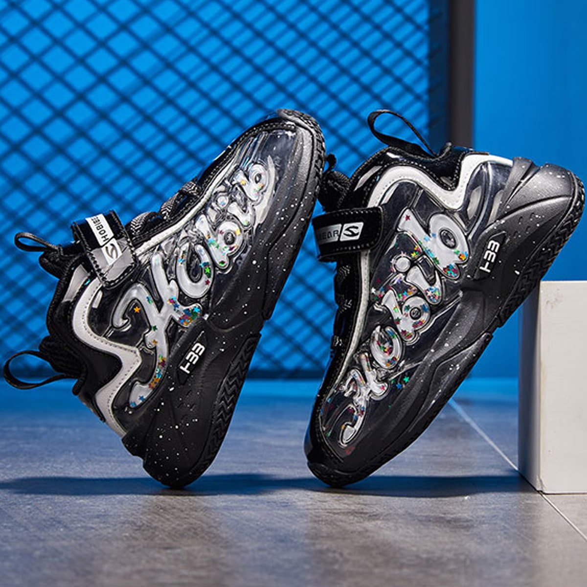 для мальчиков Кроссовки на массивной подошве Контрастный с текстовым принтом на липучке