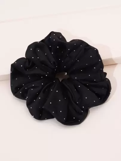 1个天鹅绒水晶发圈，女士优雅复古发圈，适合各种场合的发绳，马尾辫发圈，头饰