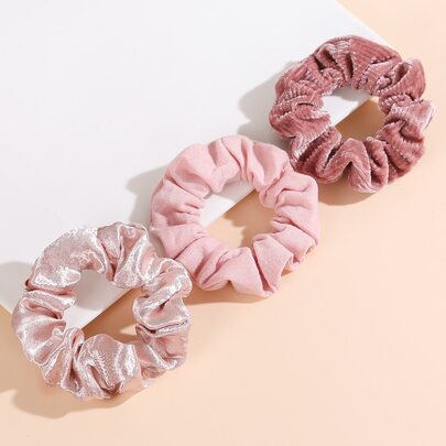 3pcs Minimalist Solid Scrunchie