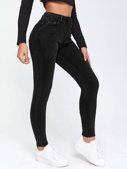 Schmale Jeans mit hoher Taille