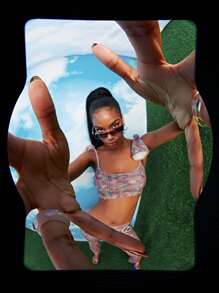 SHEIN VCAY 段染肩部打結上衣和鏤空長褲套裝 - 彩色 - 查看 4