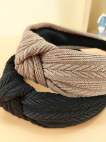 2 piezas Diadema de punto a rayas de moda para mujer, Diadema, Aros para el cabello, Accesorios para el cabello