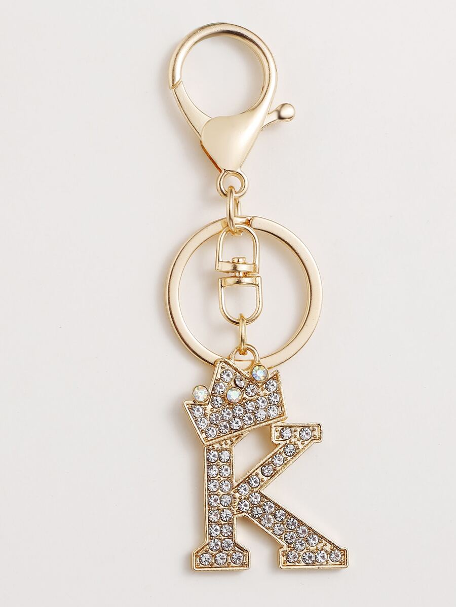 1 件男士鑽石鑲嵌合金皇冠和字母鑰匙扣,元旦、情人節、聖誕節、父親節等的迷人禮物。 - 彩色 - 查看 1