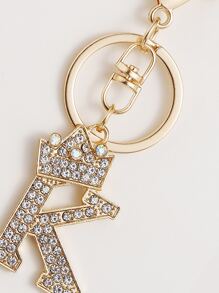 1 件男士鑽石鑲嵌合金皇冠和字母鑰匙扣,元旦、情人節、聖誕節、父親節等的迷人禮物。 - 彩色 - 查看 2