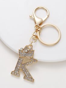 1 件男士鑽石鑲嵌合金皇冠和字母鑰匙扣,元旦、情人節、聖誕節、父親節等的迷人禮物。 - 彩色 - 查看 3