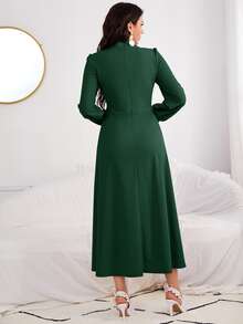 旗袍領青蛙紐扣不附腰帶洋裝