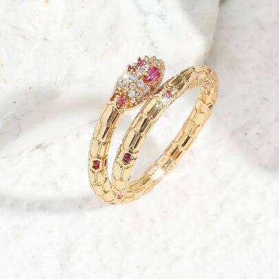 Cubic Zirconia Snake Design Ring