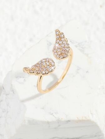 Cubic Zirconia Wing Cuff Ring For Women For Party Banquet Wedding