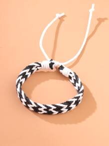 1 cái vòng đeo tay bện - Đen và trắng - Xem 2