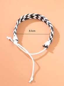 1 cái vòng đeo tay bện - Đen và trắng - Xem 3