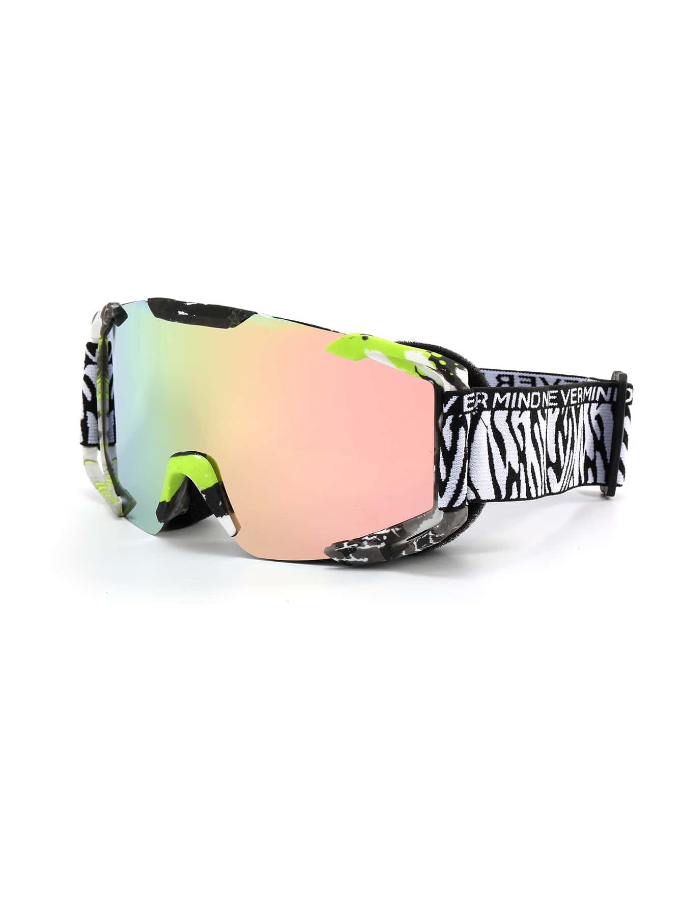 斑馬條紋可調節滑雪護目鏡 - 彩色 - 查看 1