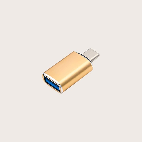 

1pc Plain OTG Adapter, Gold