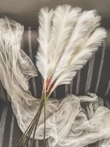 1 件人造蒲苇草 31.5 英寸高蓬松人造假花波西米亚风格装饰芦苇草花瓶填充物农舍家居婚礼装饰、假植物、秋季装饰、房间、书桌、花园装饰、房间装饰用品、情人节、礼物、生日毕业、秋季装饰、秋季 - 白色 - 查看 3