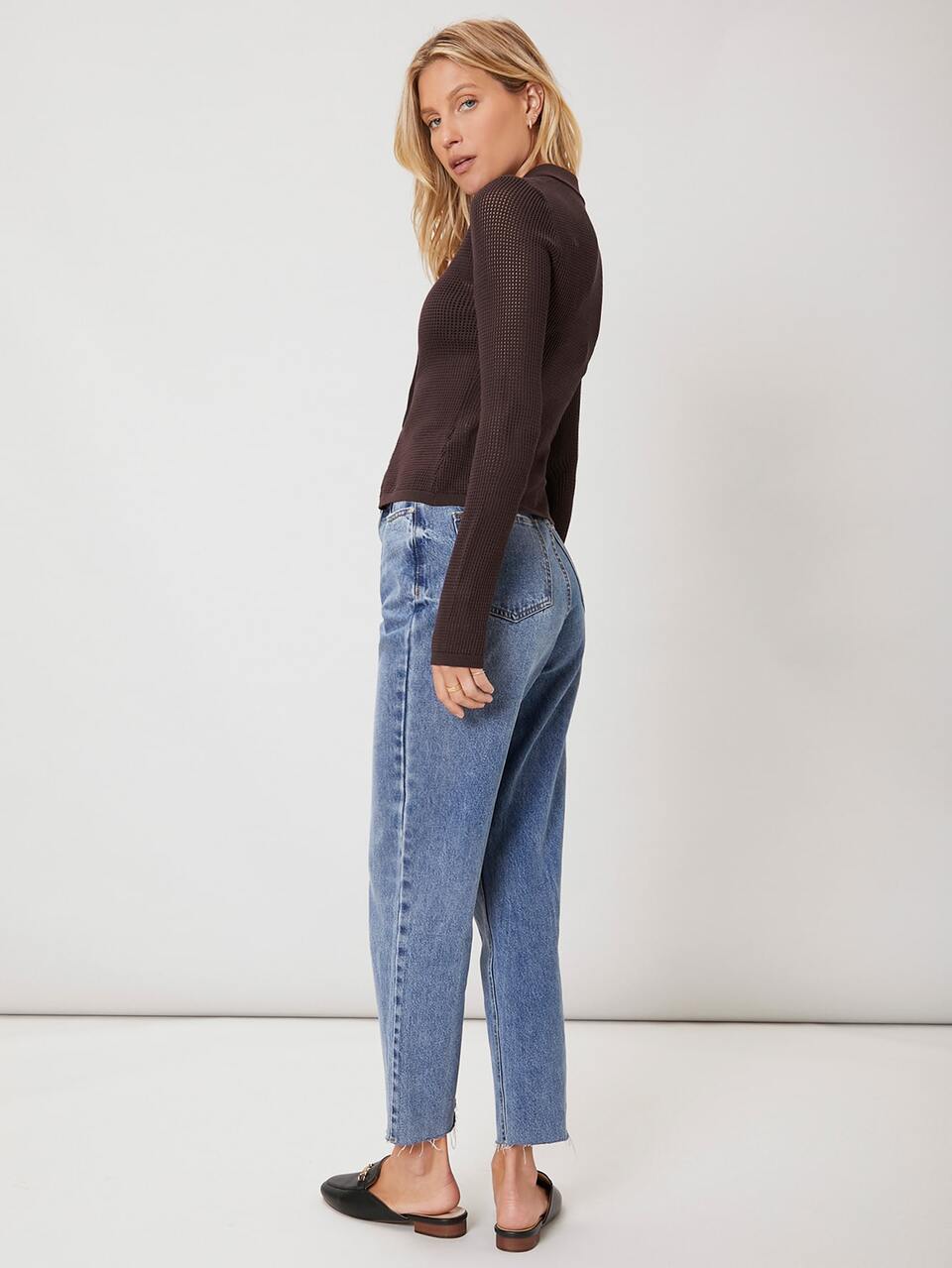 MOTF VISCOSE OPENWORK KNIT CARDIGAN