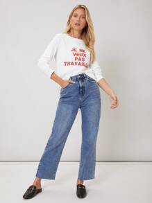 MOTF PREMIUM Áo thun Thẳng In - trắng - Xem 4