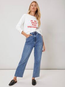 MOTF PREMIUM Áo thun Thẳng In - trắng - Xem 5