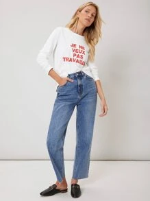 MOTF PREMIUM Áo thun Thẳng In - trắng - Xem 6