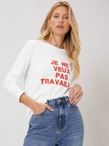 MOTF PREMIUM Áo thun Thẳng In - trắng - Xem 8