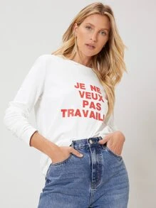 MOTF PREMIUM Áo thun Thẳng In - trắng - Xem 9