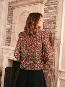 SHEIN 碎花V領襯衫 - 彩色 - 查看 2