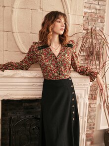 SHEIN 碎花V領襯衫 - 彩色 - 查看 6