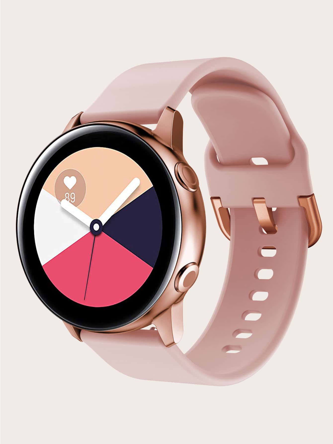 Plain Silicone Watchband Compatible With Samsung Active - Pink - View 1