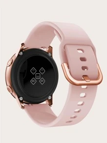 Plain Silicone Watchband Compatible With Samsung Active - Pink - View 2