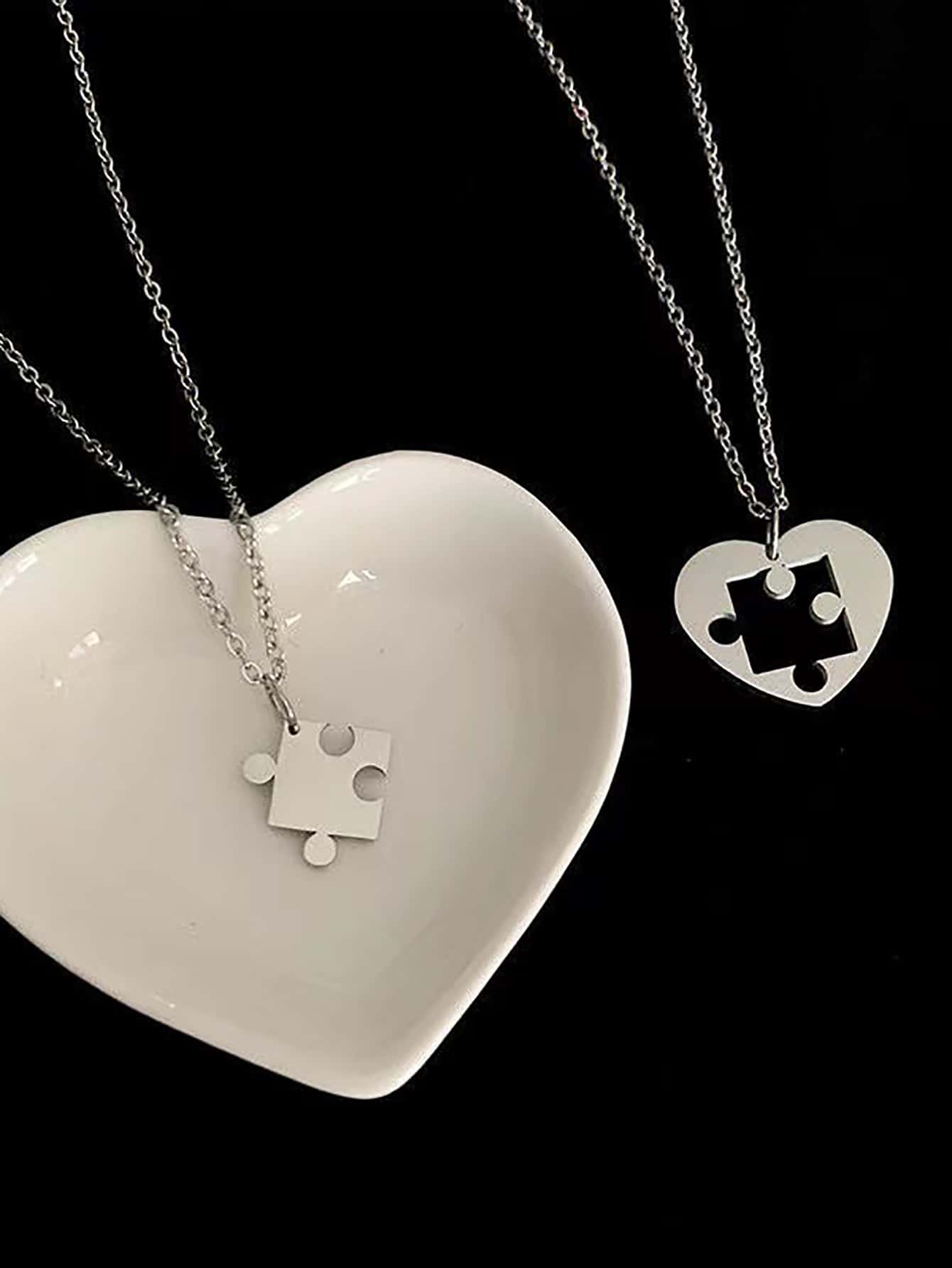 2pcs Puzzle Pendant Necklace for Sale Australia New Collection Online