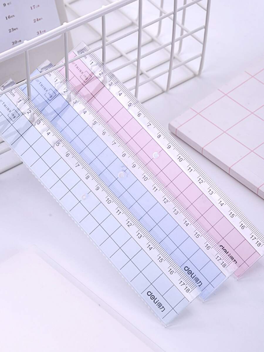 1pc Plaid Pattern Random Ruler,Rulers - Multicolor - View 1
