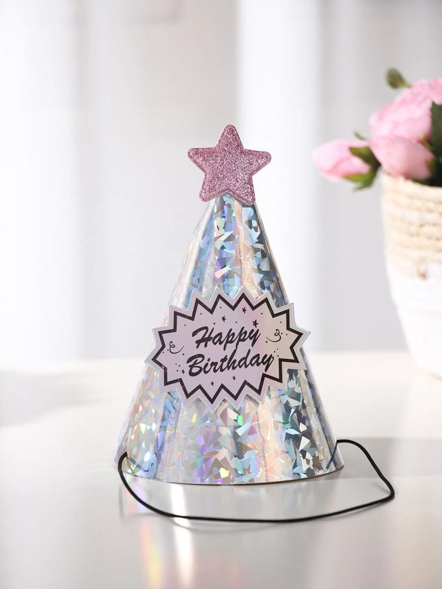 1入組金屬質感生日派對帽 - 彩色 - 查看 1