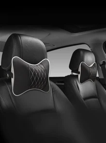 1pc Car Headrest Neck Pillow - Black - View 1