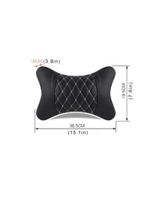1pc Car Headrest Neck Pillow - Black - View 3