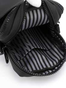 Estudiantes de secundaria Universidad Novato bandolera multifuncional bandolera bandolera casual Mini Hombres Bolso Cuadrado para viajes, universidad, aire libre, deportes, viaje - Negro - Ver 6