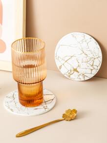 6入組刺繡金屬質感杯墊 - 白色 - 查看 5