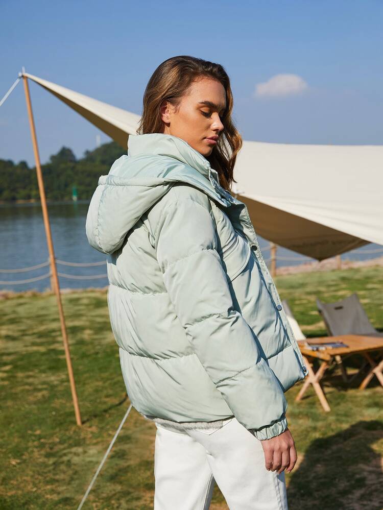 SHEIN Unity Abrigo con capucha - verde menta - Añade 9