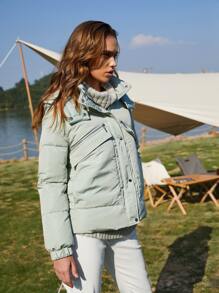 SHEIN Unity Abrigo con capucha - verde menta - Ver 10