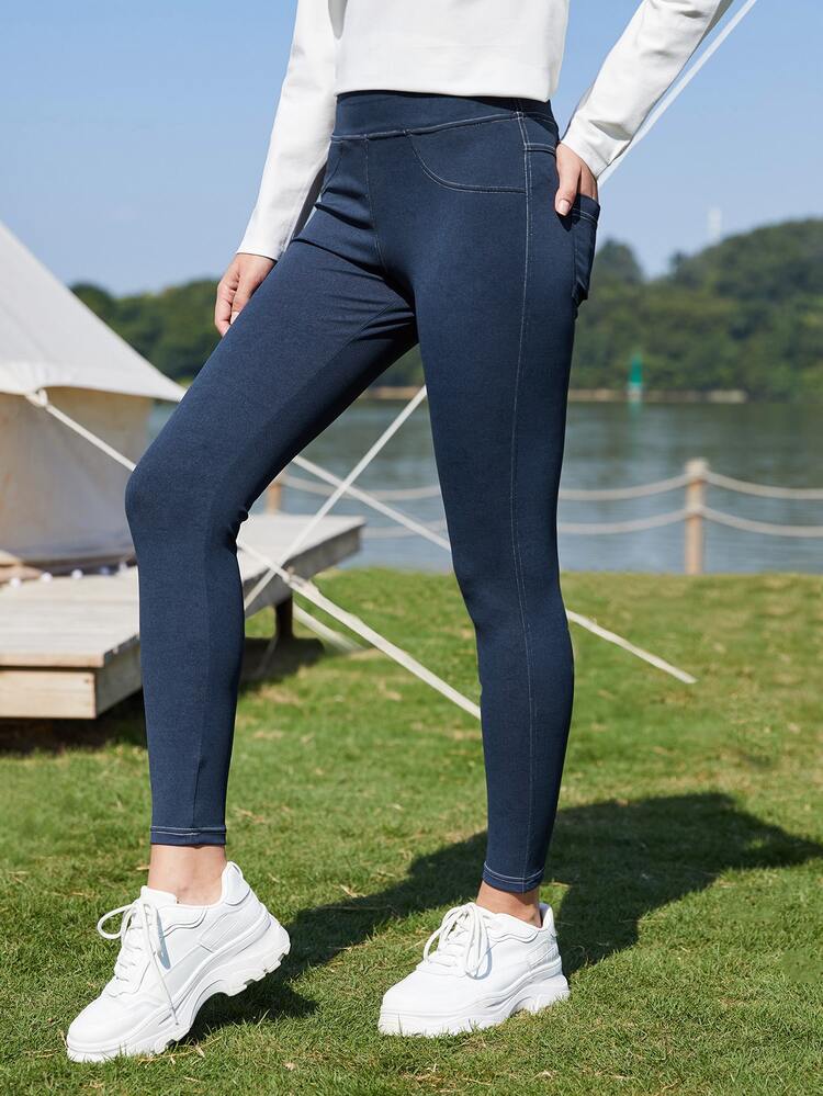 Cropped Whipstitch Sports Leggings