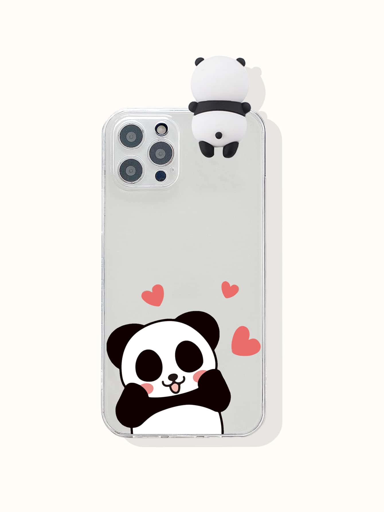 1个/3D彩绘熊猫手机壳，兼容 15 Pro Max、小米、三星，国际版，非国内版 - 無色 - 查看 1